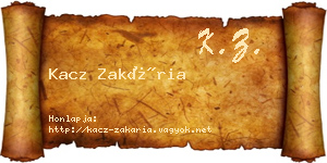 Kacz Zakária névjegykártya